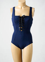 Costum de baie dintr-o singură piesă elasticitate sutien balconet cu decolteu înalt albastru AMORESSA femme