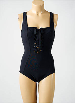 Costum de baie dintr-o singură piesă elasticitate sutien balconet cu decolteu înalt negru AMORESSA femeie