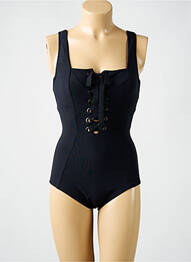 Costum de baie dintr-o singură piesă elasticitate sutien balconet cu decolteu înalt negru AMORESSA femme