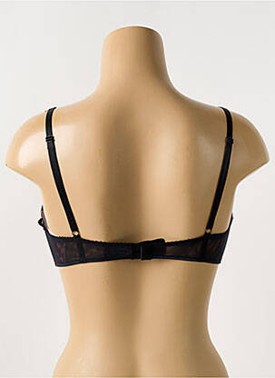 Sutien efect material satinat sutien cupe întregi cu decolteu înalt negru AJOUR femeie