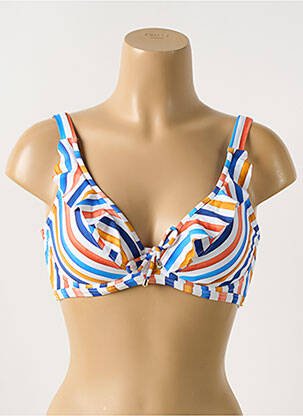Sutien de costum de baie elasticitate sutien cupe întregi cu decolteu înalt albastru CYELL femeie