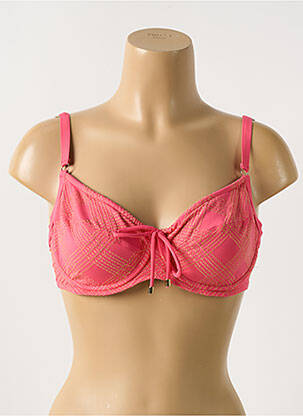 Sutien de costum de baie elasticitate sutien cupe întregi cu decolteu înalt roz CYELL femeie