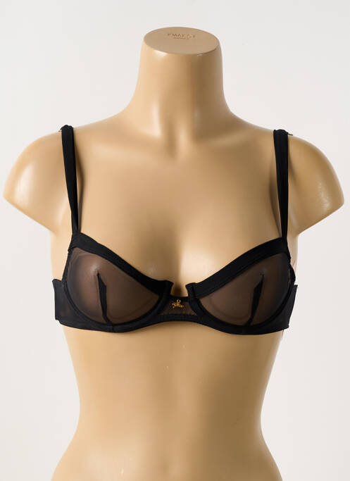 Sutien ușoară și transparentă sutien cupe întregi cu decolteu înalt negru AJOUR femme