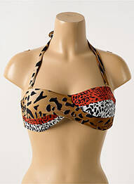 Sutien de costum de baie elasticitate top sutien modelat maro MIRADONNA femme