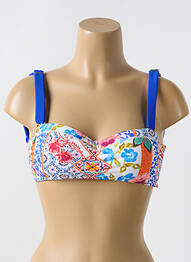 Sutien de costum de baie elasticitate top sutien modelat albastru PHAX femme
