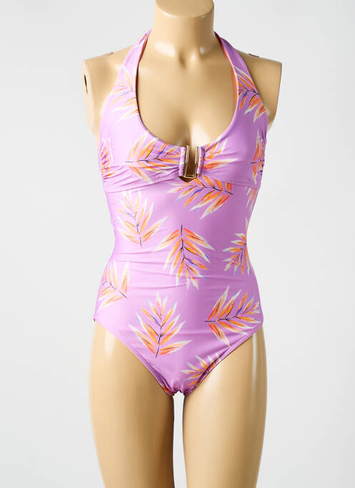 Costum de baie dintr-o singură piesă bretele elastice violet CYELL femme