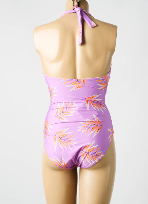 Costum de baie dintr-o singură piesă bretele elastice violet CYELL femme