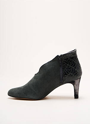Botine/ghete țesătură satinată toc de 4 la 6 cm gri CRÉATIS femeie