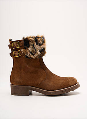 Botine/ghete nubuc toc de 4 la 6 cm maro REQINS femeie