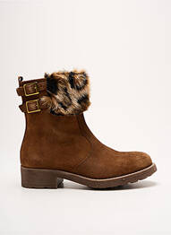Botine/ghete nubuc toc de 4 la 6 cm maro REQINS femeie