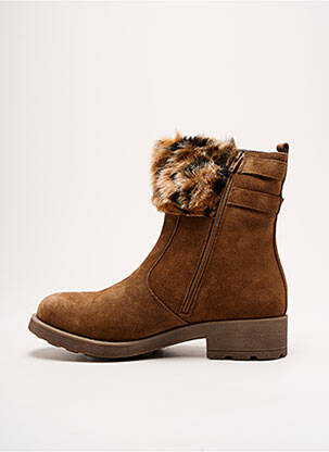 Botine/ghete nubuc toc de 4 la 6 cm maro REQINS femeie