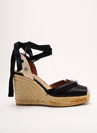 Espadrile țesătură satinată toc înalt de 10cm și mai mult negru MARIAMARE femme