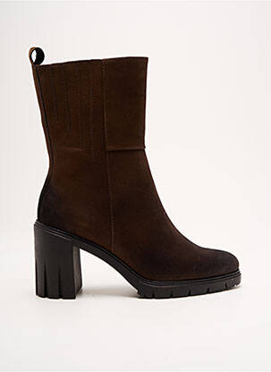 Botine/ghete material neted toc de 4 la 6 cm maro MARCO TOZZI femeie