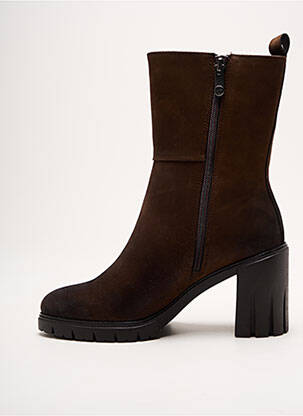Botine/ghete material neted toc de 4 la 6 cm maro MARCO TOZZI femeie