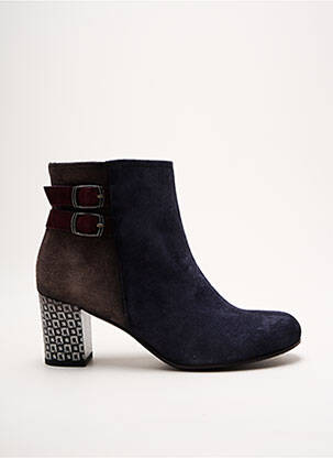 Botine/ghete nubuc toc de 4 la 6 cm albastru DORKING femeie