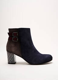 Botine/ghete nubuc toc de 4 la 6 cm albastru DORKING femme