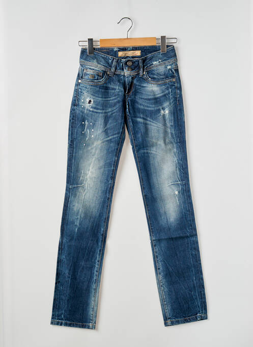 Blugi cu croială slim efect uzat decolorat mărime normală albastru TIFFOSI femme