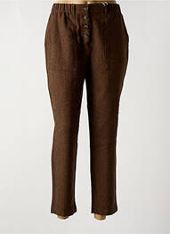 Pantalon 7/8 talie elastică maro C'EST BEAU LA VIE femme