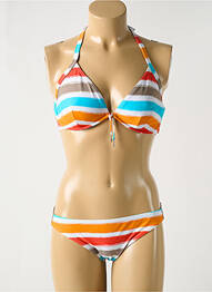 Costum de baie din două piese elasticitate top triunghiuri albastru ESPRIT femme