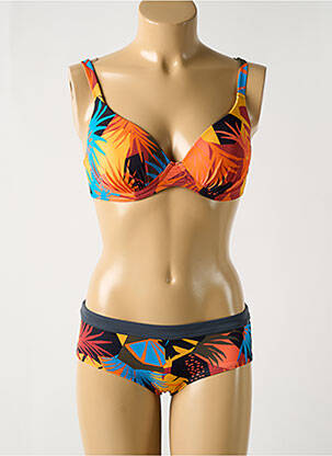 Costum de baie din două piese elasticitate top sutien modelat portocaliu OLYMPIA femeie
