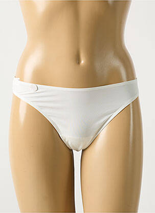 Tanga efect material satinat alb MARIE JO femeie