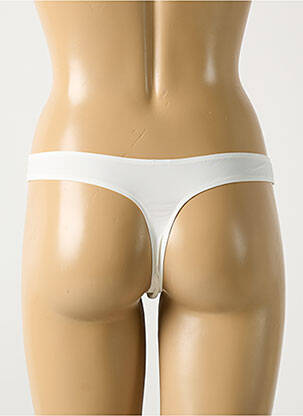 Tanga efect material satinat alb MARIE JO femeie
