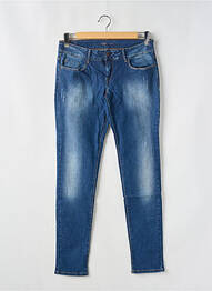 Blugi skinny efect uzat decolorat talie joasă albastru TIFFOSI femeie