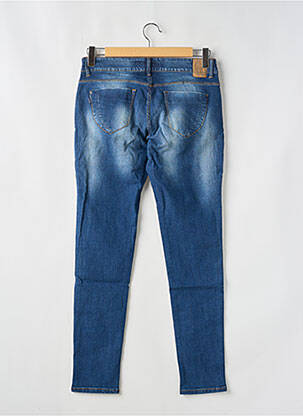Blugi skinny efect uzat decolorat talie joasă albastru TIFFOSI femeie