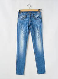 Blugi skinny efect uzat decolorat talie joasă albastru TIFFOSI femeie