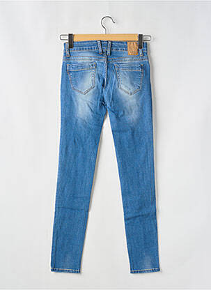 Blugi skinny efect uzat decolorat talie joasă albastru TIFFOSI femeie