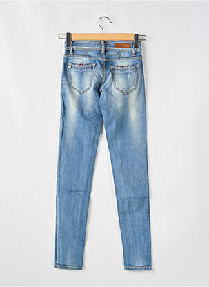 Blugi skinny efect uzat decolorat talie joasă albastru TIFFOSI femeie
