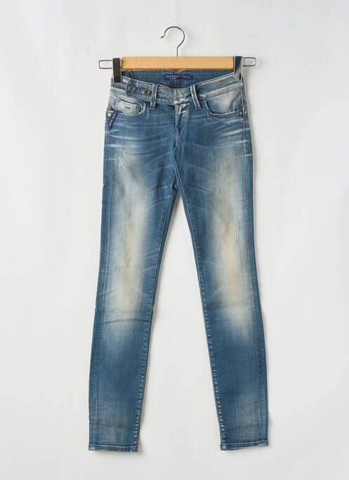 Blugi cu croială slim efect uzat decolorat talie joasă albastru TIFFOSI femme