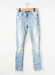 Blugi skinny efect uzat decolorat talie joasă albastru TIFFOSI femeie
