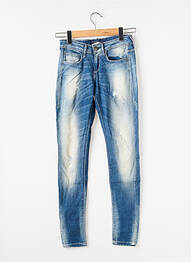 Blugi skinny efect uzat decolorat talie joasă albastru TIFFOSI femeie