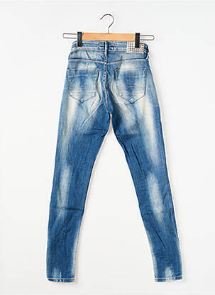 Blugi skinny efect uzat decolorat talie joasă albastru TIFFOSI femeie