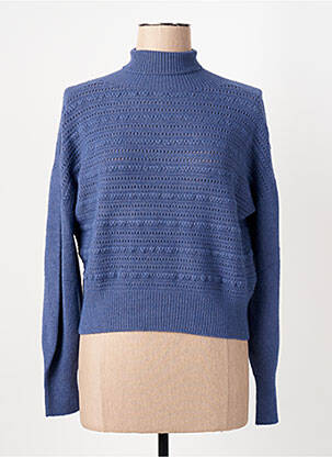 Pulover cu guler înalt albastru CARTA LIBERA femeie