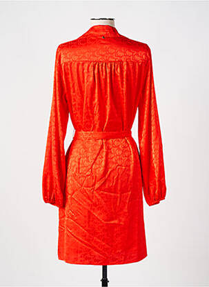 Rochie midi imprimeu fantezie mâneci lungi portocalie LOLA CASADEMUNT femeie