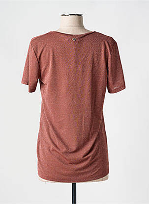 Tricou croială dreaptă mâneci scurte maro PLEASE femeie