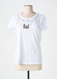 Tricou croială dreaptă mâneci scurte alb LIU JO femeie