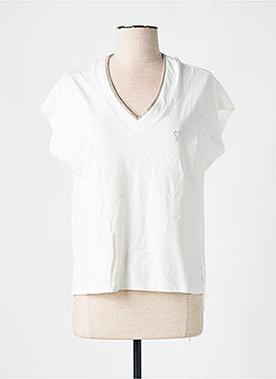 Tricou croială dreaptă mâneci scurte alb LOLA CASADEMUNT femeie