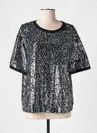 Tricou croială dreaptă mâneci scurte argintiu PLEASE femeie