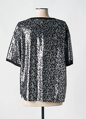 Tricou croială dreaptă mâneci scurte argintiu PLEASE femeie