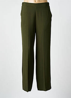 Pantalon drept țesătură crep mărime normală verde IMPERIAL femeie