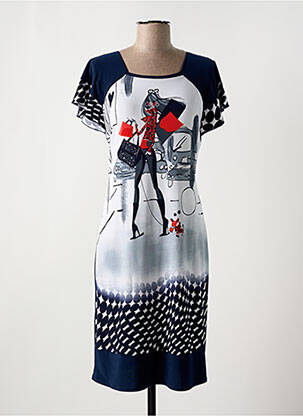 Rochie scurtă mâneci scurte mâneci scurte albastru GEVANA femeie