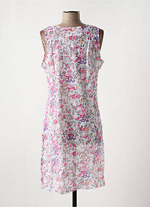 Rochie midi imprimeu floral fără mâneci alb LA PLUS BELLE femeie
