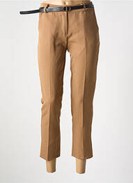 Pantalon 7/8 talie cu cleme mărime normală maro MODA femeie
