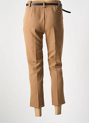 Pantalon 7/8 talie cu cleme mărime normală maro MODA femeie