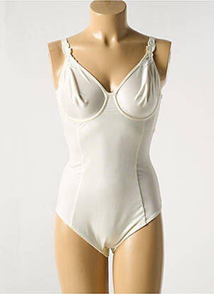 Body de lenjerie efect material satinat alb CHANTELLE femeie