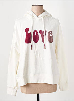 Hanorac cu glugă alb FIVE femeie