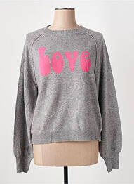 Pulover guler rotund mâneci lungi gri FIVE femeie